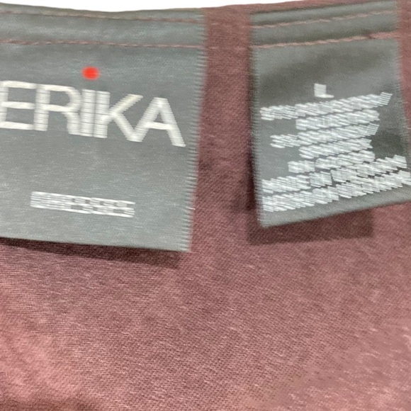 Erika faux micro suede sleeveless maxi dress in burgundy back slit size large - Picture 9 of 9